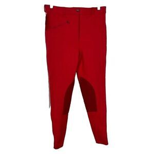 Ashley‎ NWT Clarino Knee Patch Breech Red Zip Pockets Women’s Size 32/12